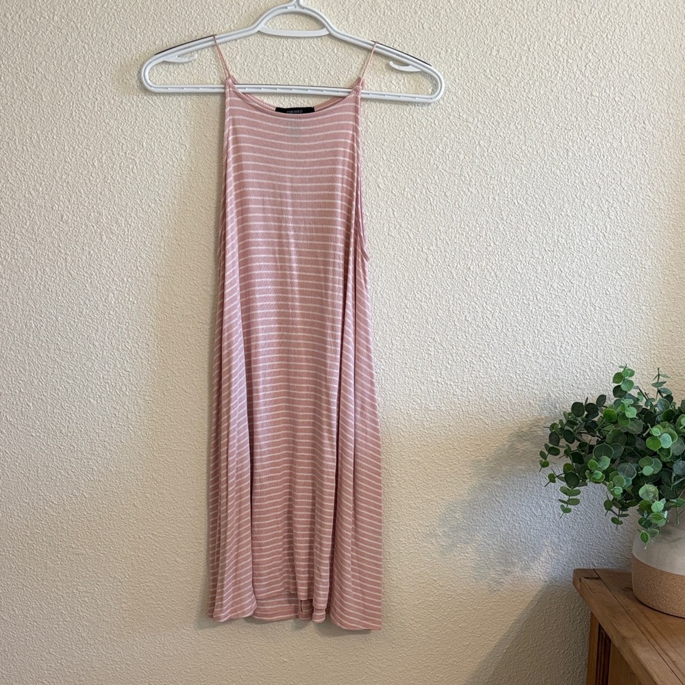 Forever 21 Pink Striped Sleeveless Dress